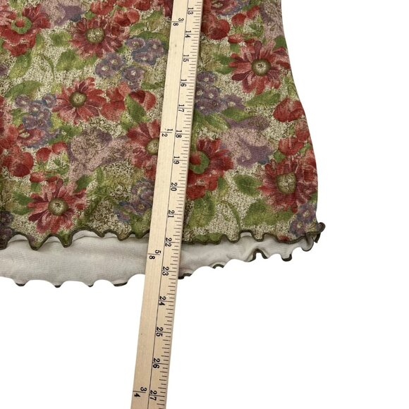 Liz Claiborne Floral Print Long Sleeve Top XL Polyester Vintage 90s Y2k Style - Picture 5 of 7